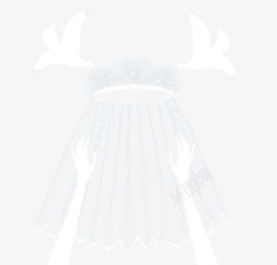 白色婚纱头巾素材