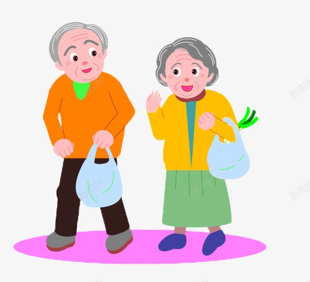 老年夫妻一起去买菜png免抠素材_新图网 https://ixintu.com 买菜 卡通 夫妻 老年人 菜场 菜市 菜市场