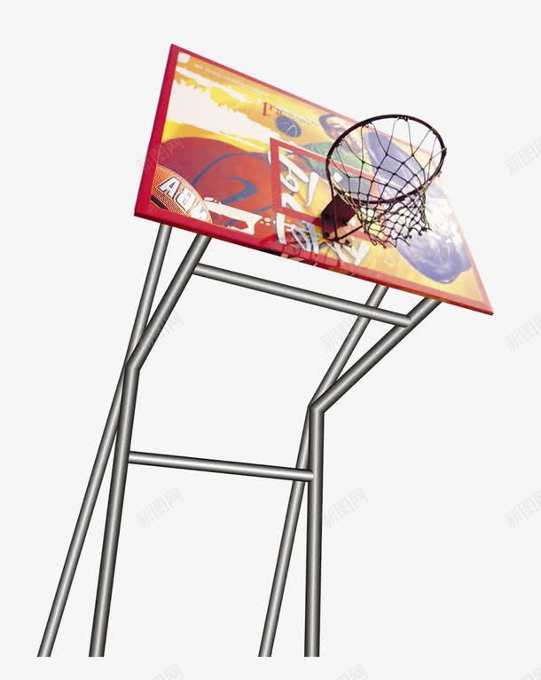 卡通篮球框架png免抠素材_新图网 https://ixintu.com 投篮 篮球板 篮球框 铁架子