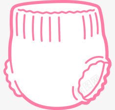 手绘卡通粉色纸尿裤图标图标