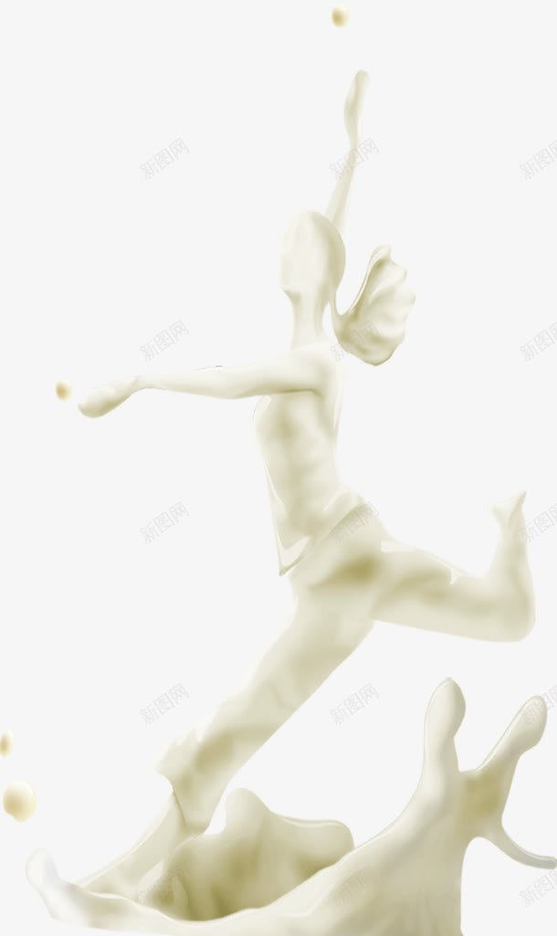 跳舞的少女png免抠素材_新图网 https://ixintu.com 奶滴 少女形状 溅落 牛奶 白色 跳舞姿势