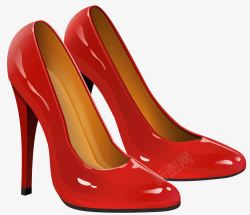 红色女士皮鞋素材