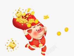尽管住2019金猪送福红色猪年新年喜庆高清图片
