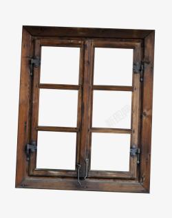 棕色木窗棕色复古木窗高清图片