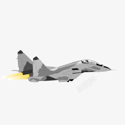 战斗机卡通灰色创意战斗机元素高清图片