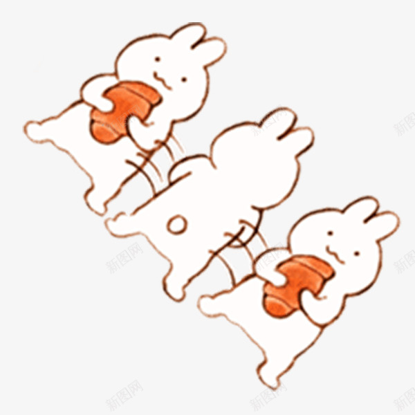 抱着面包的吃货兔子png免抠素材_新图网 https://ixintu.com 兔子 卡通 可爱 吃货 手绘 抱着 牛角包 翻来覆去 翻滚