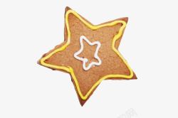 棕色五角星棕色的奶油五角星饼干高清图片