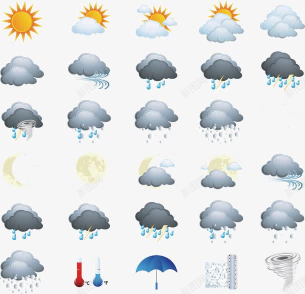 com 下雨 天氣 天氣圖標 天氣圖標氣候 天氣預報 打雷 晴天 氣候 陰天