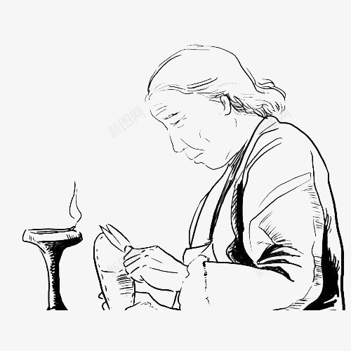 漫画母亲纳鞋简笔画