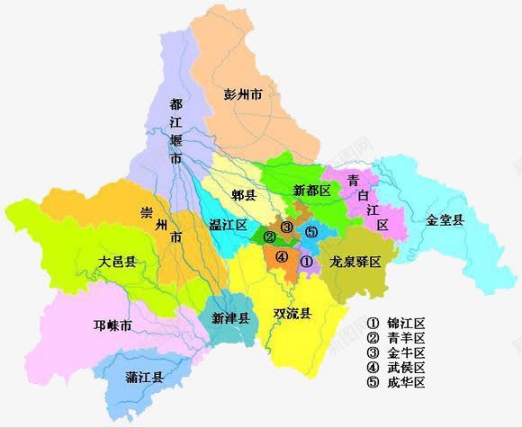 成都彩色地图png免抠素材_新图网 https://ixintu.com 交通 四川 地图 彩色 成都 领土