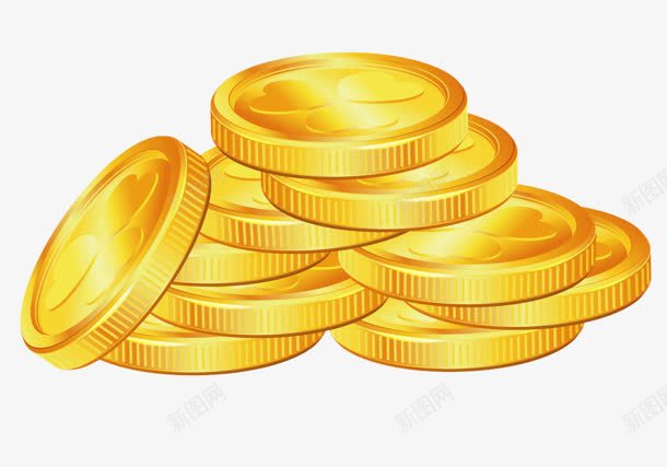 一堆金色钱币游戏币png免抠素材_新图网 https://ixintu.com 圆形 游戏 金色 钱币