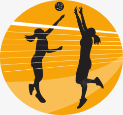 沙滩排球玩具球类排球运动员扣球拦网矢量图高清图片