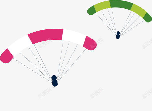 彩色卡通跳伞图标png_新图网 https://ixintu.com 免抠图 卡通跳伞 图标 效果图 跳伞 降落伞