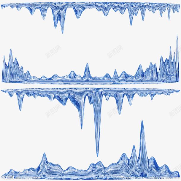手绘蓝色卡通冰柱png免抠素材_新图网 https://ixintu.com 冰柱 卡通 蓝色