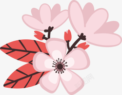 桃花园桃花花朵一支桃花矢量图图标高清图片