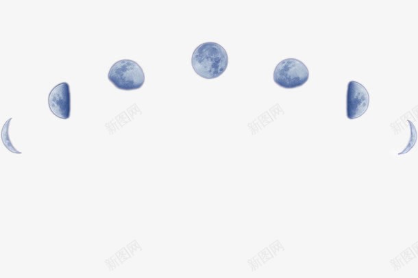 月球变化图png免抠素材_新图网 https://ixintu.com 一个月月球变化图 上弦月 下弦月 弯月 月亮素材 满月