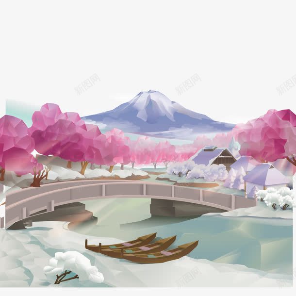 富士山风景png免抠素材_新图网 https://ixintu.com png下载 唯美 富士山风景 风景