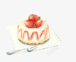 卡通奶冻草莓芝士奶冻矢量图高清图片