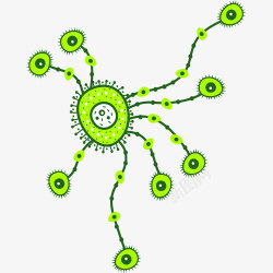 绿色病毒细胞素材