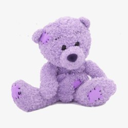 可爱丸子头娃娃紫色的小熊娃娃高清图片