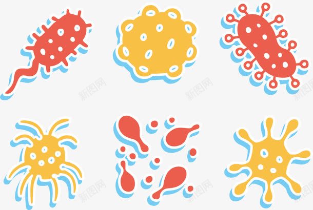 菌群种类png免抠素材_新图网 https://ixintu.com 微生物 显微镜 真菌 种类 细菌 群体 菌群