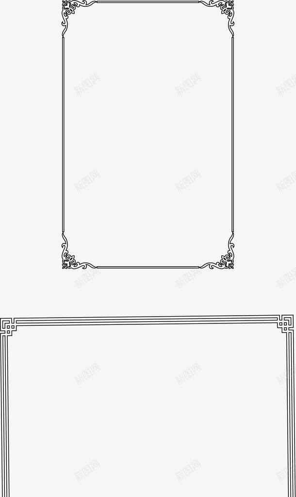 古代黑线框png免抠素材_新图网 https://ixintu.com 古代线框 黑线框