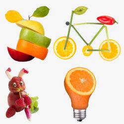 自行车造型水果创意高清图片
