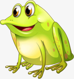 胖胖的牛蛙绿色手绘牛蛙高清图片