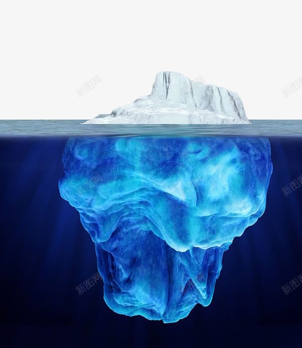 蓝色手绘水下冰山png免抠素材_新图网 https://ixintu.com 冰山 冰山一角 大海 手绘 模型 水下冰山 浮冰 海面 蓝色
