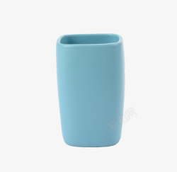 洗杯子产品实物方形天蓝色牙杯高清图片