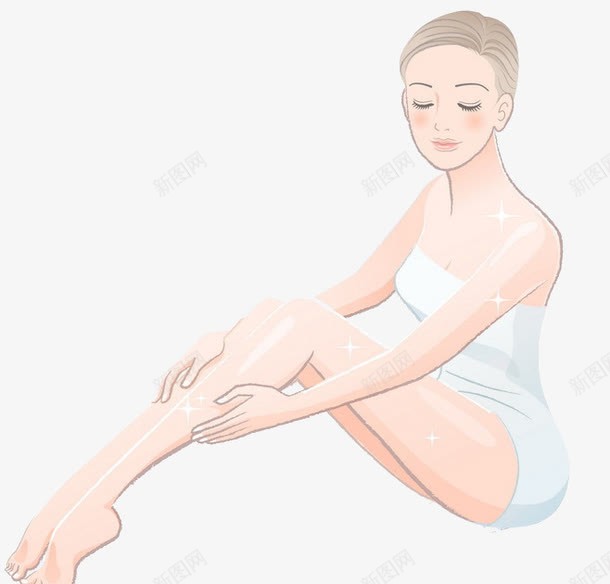手绘模特png免抠素材_新图网 https://ixintu.com 乳肤乳 化妆品 女人 手绘 护肤品 模特 腿模