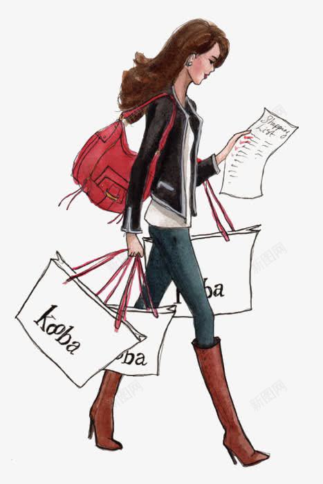 购物的女人png免抠素材_新图网 https://ixintu.com 买东西 女人 清单 购物 逛街