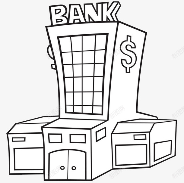 手绘简单银行外观图标png_新图网 https://ixintu.com bank 简单银行 金融 金融服务 银行 银行网点