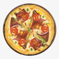 矢量培根披萨西餐实物培根披萨高清图片