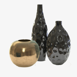 黑金瓶子两色日式花瓶高清图片