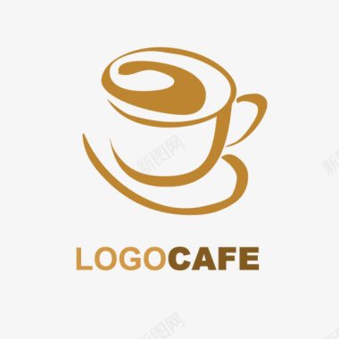 咖啡厅logo黄色一杯咖啡图标图标