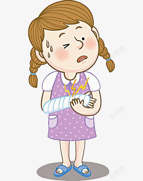 受伤的女孩png免抠素材_新图网 https://ixintu.com 一个 卡通 受伤 女孩 手绘 白色 紫色 纱布 自残