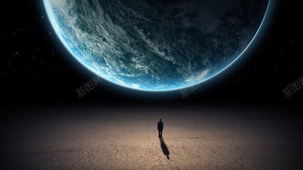 蓝色地球表面人物造型jpg设计背景_新图网 https://ixintu.com 人物 地球 蓝色 表面 造型