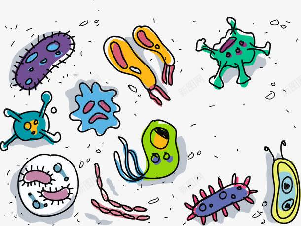 许多菌群png免抠素材_新图网 https://ixintu.com 多种多样 微生物 显微镜 真菌 细菌 群体 菌群