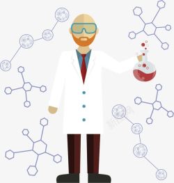 医学化验白大褂科学家矢量图高清图片