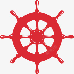 素描船舵手绘红色卡通船舵高清图片
