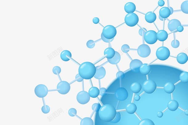 蓝色的分子结构png免抠素材_新图网 https://ixintu.com PNG免抠图下载 分子式 异形结构 科学 装饰 链接