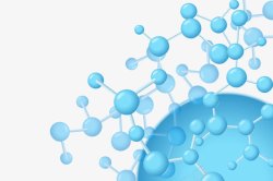 异形装饰蓝色的分子结构高清图片
