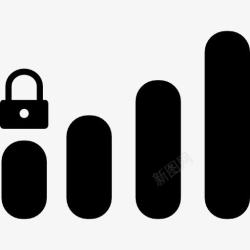 挂锁锁WiFi保护连接符号手机图标高清图片