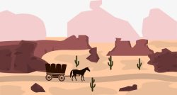 红色沙漠背景丝绸之路矢量图高清图片
