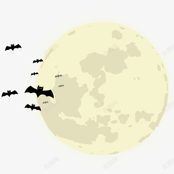 万圣节月亮蝙蝠手绘png免抠素材_新图网 https://ixintu.com 万圣节 卡通 圆形 月亮 月球 节日 蝙蝠 黑夜
