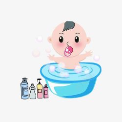清洁肥皂宝宝洗澡泡泡高清图片