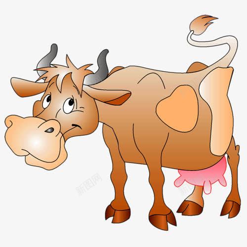 卡通绘画可爱的母牛png免抠素材_新图网 https://ixintu.com 农场 卡通 水牛 绘画