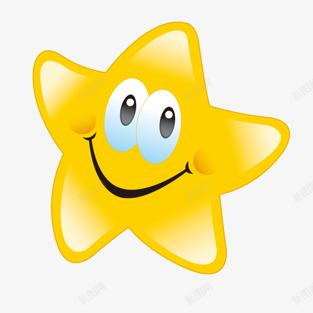 可爱的星星png免抠素材_新图网 https://ixintu.com 五角形 星星 笑脸 装饰 黄色的