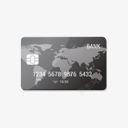 信用额度黑色付款理念在平面风格贷记卡高清图片